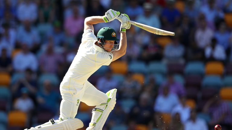 Cameron Bancroft of Australia bats during day four of the First Test Match of the 2017/18 Ashes Series between Australi