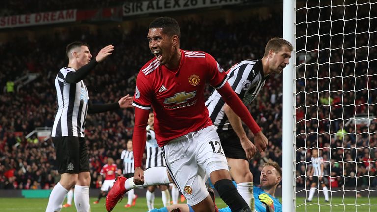 Smalling celebrates for United