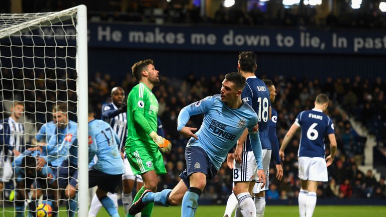 Ciaran Clark pulls a goal back for Newcastle United