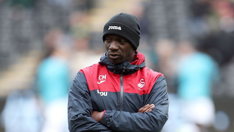 Swansea assistant coach Claude Makelele on Sep 10 v Newcastle