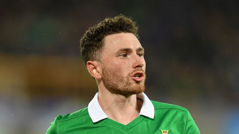 Corry Evans of Northern Ireland in action during the FIFA 2018 World Cup Qualifier Play-Off vs Switzerland