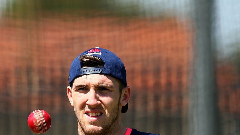 Craig Overton of England looks on during an England nets session at the WACA on November 1, 2017 in Perth