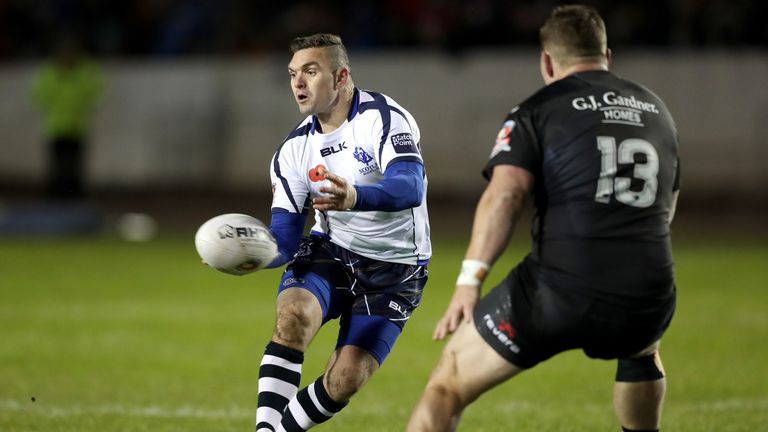 Scotland's Danny Brough in action against New Zealand, during the 4 Nations match at the Zebra Claims Stadium, Workington in Nov 2016