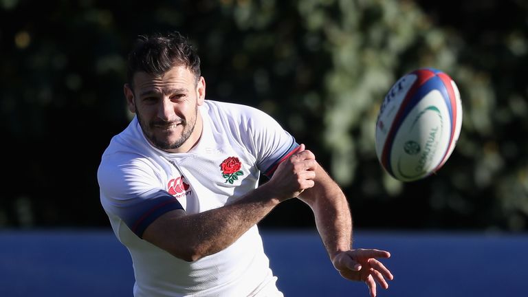 Danny Care passes during England training held at Pennyhill Park