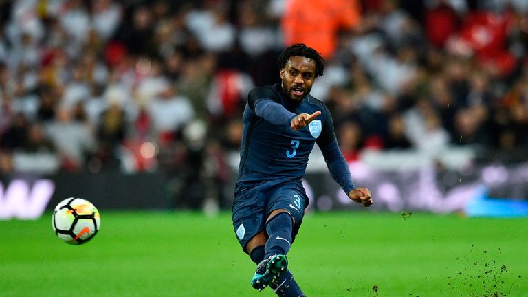 England's defender Danny Rose plays the ball during the friendly international football match between England and Germany at Wembley Stadium in London on N