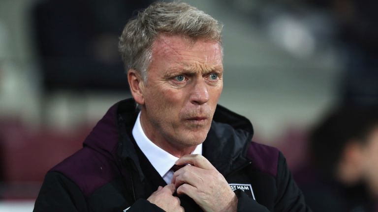 LONDON, ENGLAND - NOVEMBER 24:  David Moyes, Manager of West Ham United looks on prior to the Premier League match between West Ham United and Leicester Ci