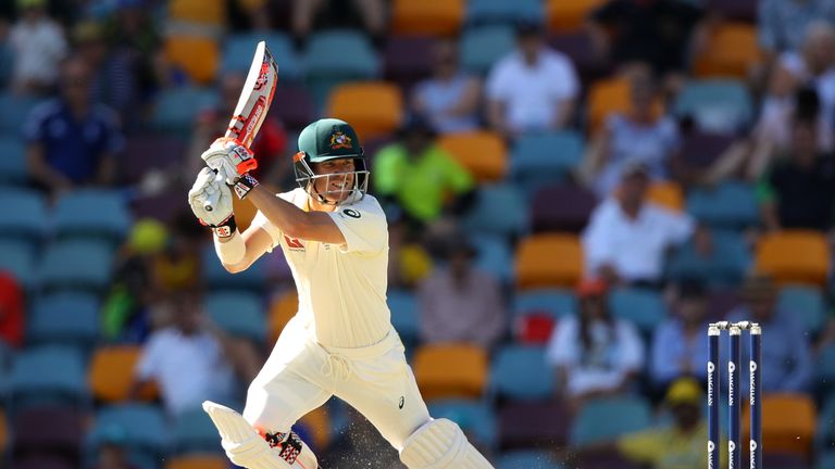 David Warner of Australia bats during day four of the First Test Match of the 2017/18 Ashes