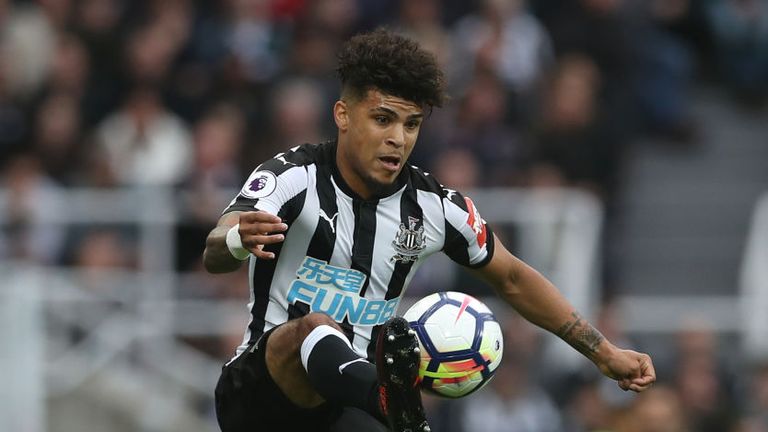 DeAndre Yedlin controls the ball during Premier League match between Newcastle United and Crystal Palace at St. James Park on October 21, 2017