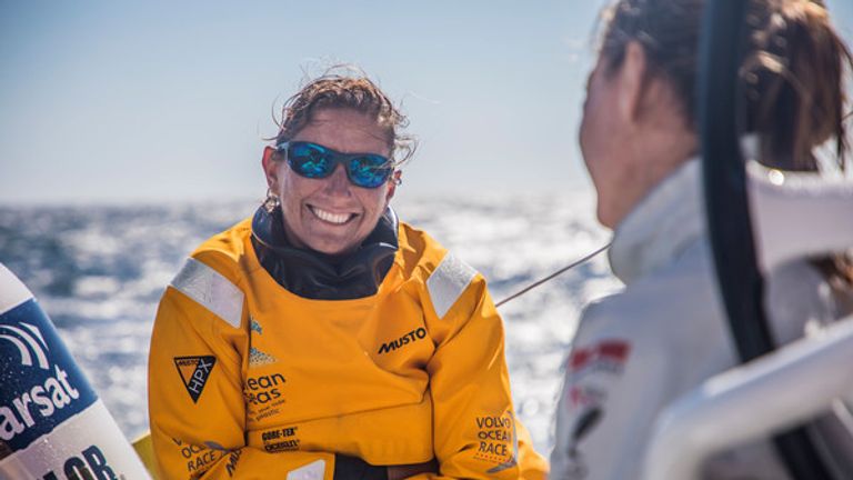 Leg Zero, training on Turn the Tide on Plastic with Tony Rey. Photo by Jeremie Lecaudey/Volvo Ocean Race. 12 September, 2017