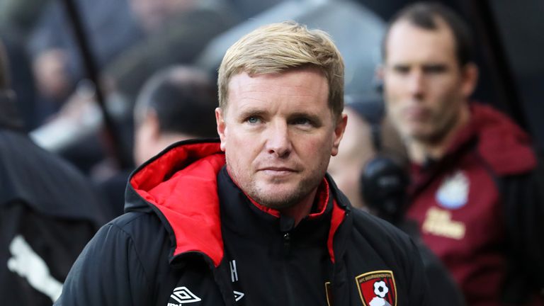 Bournemouth manager Eddie Howe during the Premier League match at St James' Park,
