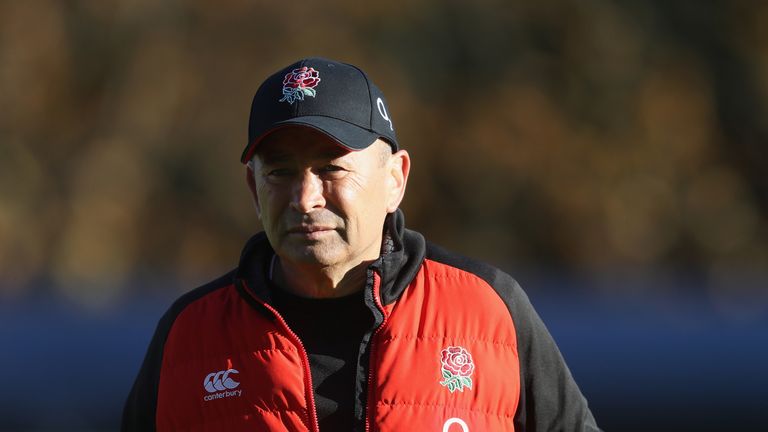 Eddie Jones during the England training session held at Pennyhill Park on November 23, 2017