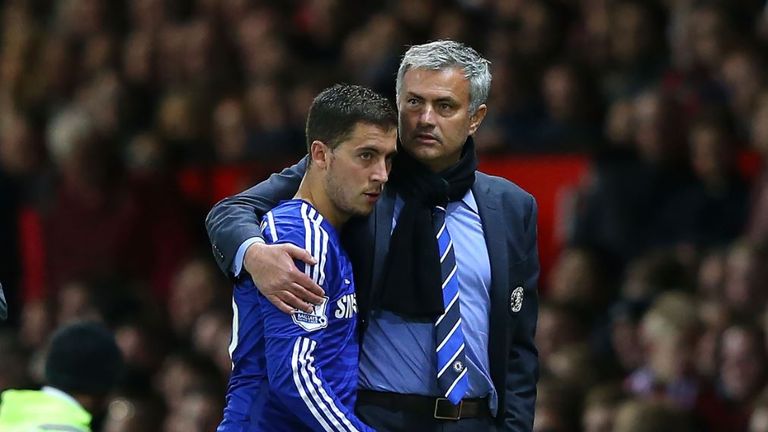 Eden Hazard and Jose Mourinho