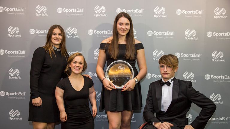 Beth Shriever, Ellie Simmonds, Holly Dunford and Craig Boardman SportsAid One-to-Watch