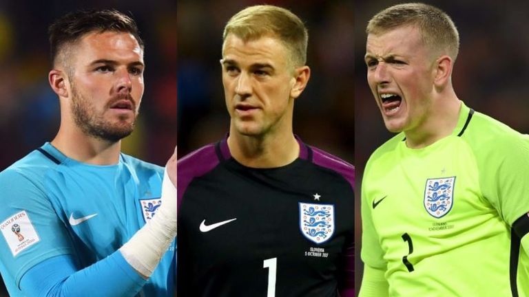 Jack Butland, Joe Hart, Jordan Pickford - England goalkeepers