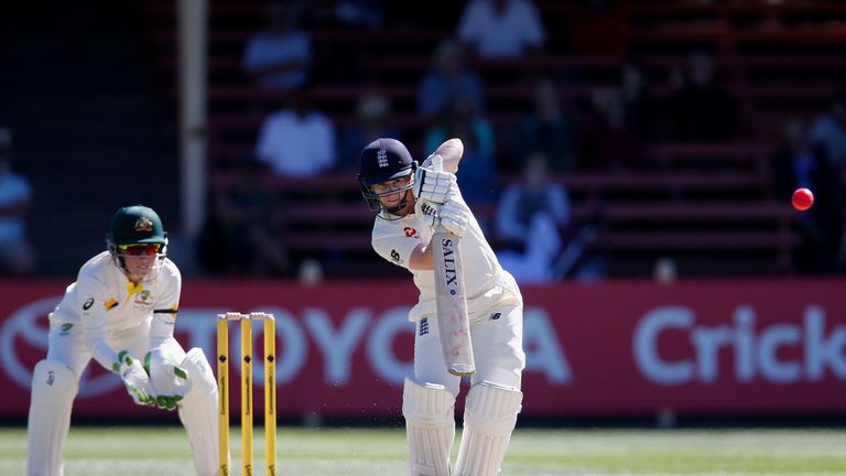 Tammy Beaumont bats for England during the Women's Test match between Australia 
