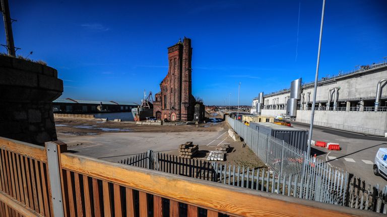 A general view of Bramley Moore Dock in Liverpool, the proposed site of Everton's new stadium.