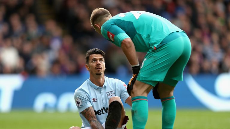 Jose Fonte picked up the injury during West Ham's 2-2 draw at Crystal Palace.