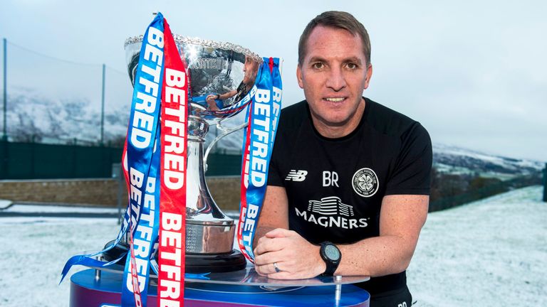 Celtic manager Brendan Rodgers with the Betfred Cup