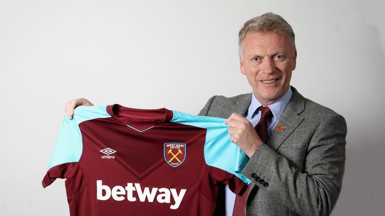 David Moyes poses for a portrait as he is unveiled as the new manager of West Ham United (Photo by West Ham United FC/West Ham United via Getty Images)