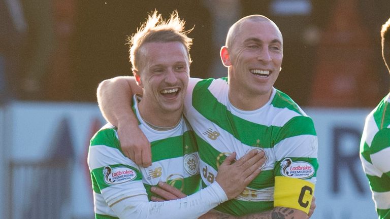 Scott Brown congratulates match winner Leigh Griffiths