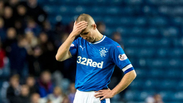 Kenny Miller cuts a dejected figure after Hamilton's first goal