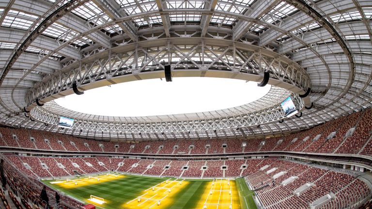 A general view of the Luzhniki Stadium in Moscow, Russia