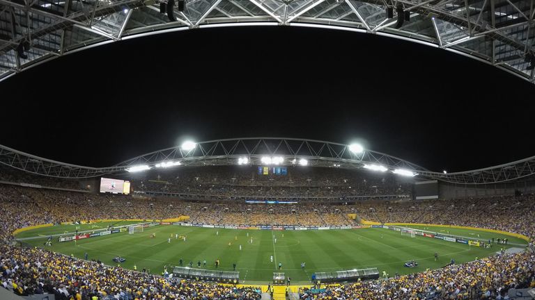 A general view during the 2018 FIFA World Cup Qualifier between Australia and Honduras at ANZ Stadium