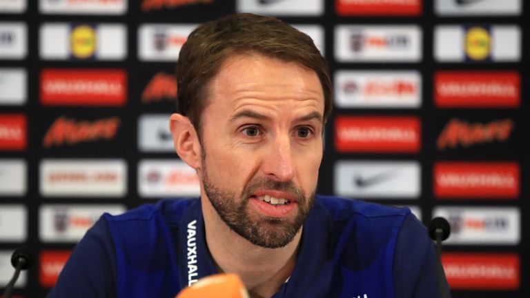 England manager Gareth Southgate during the press conference at St George's Park, Burton.