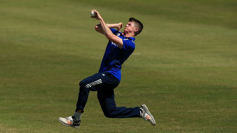 CHELTENHAM, ENGLAND - JULY 19:  George Garton of Englan in action during the Triangular Series match between England Lions and Pakistan A on July 19, 2016 