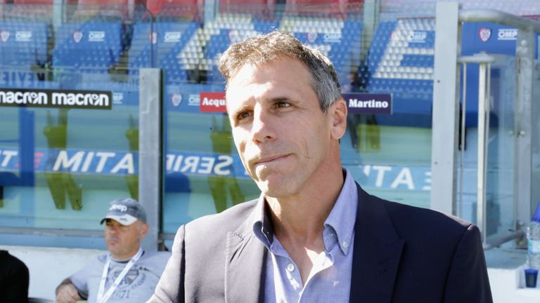 Gianfranco Zola seen  during the Serie A match between Cagliari and Genoa