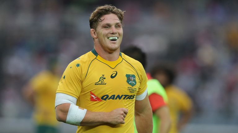 YOKOHAMA, JAPAN - NOVEMBER 04:  Michael Hooper of Australia looks on during the rugby union international match between Japan and Australia Wallabies at Ni