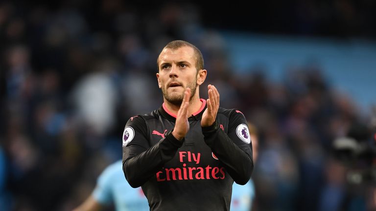 Jack Wilshere of Arsenal during the Premier League match between Manchester City and Arsenal on November 5