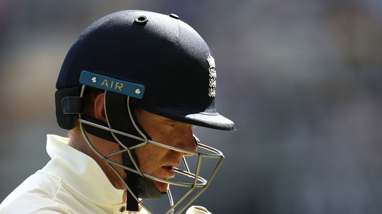 BRISBANE, AUSTRALIA - NOVEMBER 26:  Jonny Bairstow of England looks dejected after being dismissed by Mitchell Starc of Australia  during day four of the F