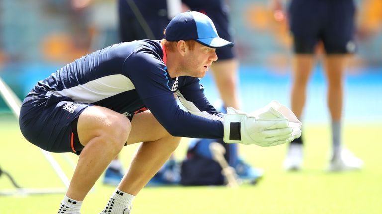 Jonny Bairstow of England warms up during day five of the First Test Match of the Ashes