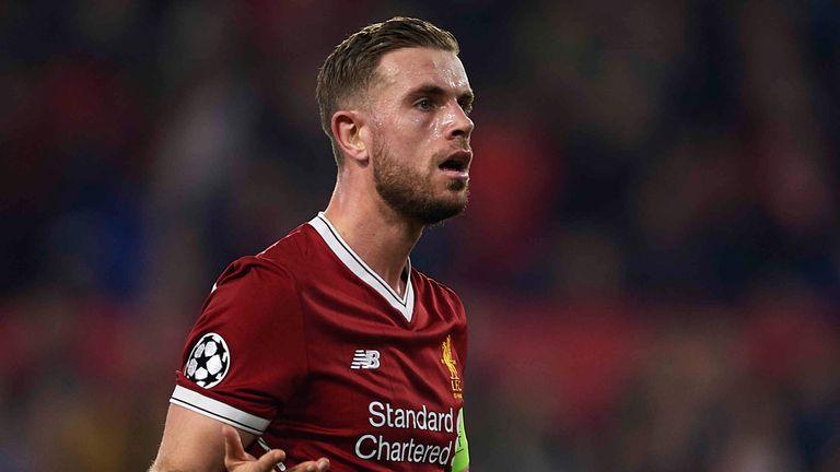 SEVILLE, SPAIN - NOVEMBER 21:  Jordan Henderson of Liverpool FC reacts during the UEFA Champions League group E match between Sevilla FC and Liverpool FC a