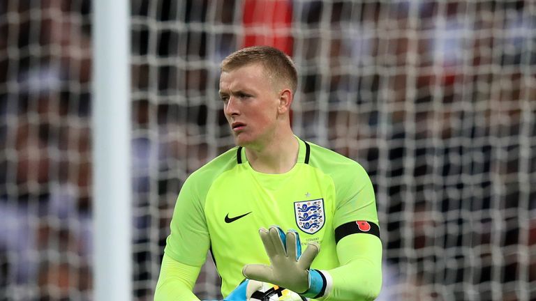 England goalkeeper Jordan Pickford during the International Friendly match at Wembley Stadium, London.