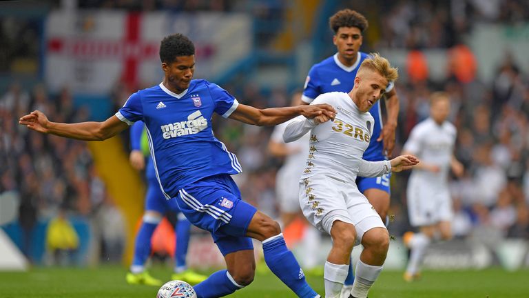 Jordan Spence in action during the Sky Bet Championship match against Leeds United at Elland Road