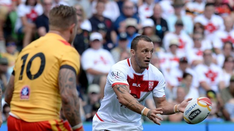 England's Josh Hodgson in action in the World Cup quarter-final match between England and Papua New Guinea in Melbourne on November 19, 2017.