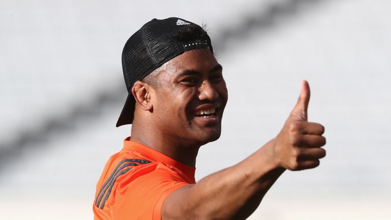 AUCKLAND, NEW ZEALAND - JULY 07 2017:  Julian Savea looks on during the New Zealand All Blacks captain's run at Eden Park on July 7, 2017