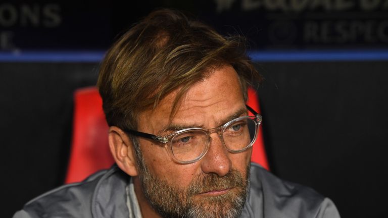 SEVILLE, SPAIN - NOVEMBER 21:  Jurgen Klopp, Manager of Liverpool looks on during the UEFA Champions League group E match between Sevilla FC and Liverpool 