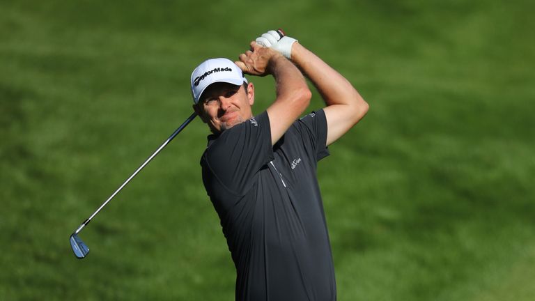 ANTALYA, TURKEY - NOVEMBER 02:  Justin Rose of England hits his second shot on the 7th hole during the first round of the Turkish Airlines Open at the Regn