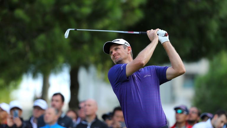 ANTALYA, TURKEY - NOVEMBER 05:  Justin Rose of England tees off on the 14th hole during the final round of the Turkish Airlines Open at the Regnum Carya Go