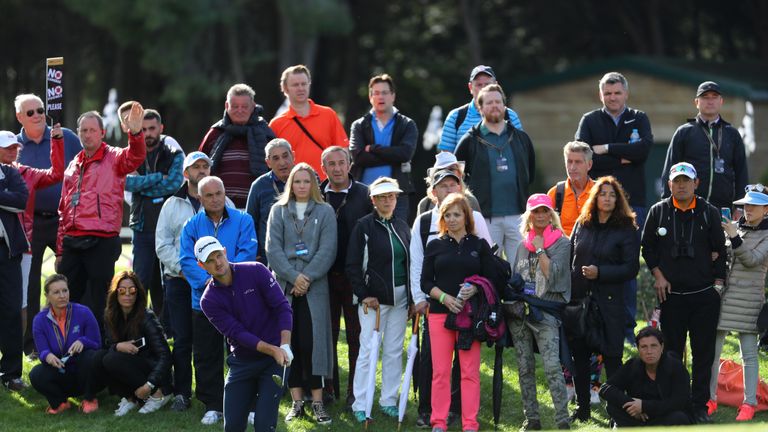 ANTALYA, TURKEY - NOVEMBER 05:  Justin Rose of England chips to the 12th green during the final round of the Turkish Airlines Open at the Regnum Carya Golf