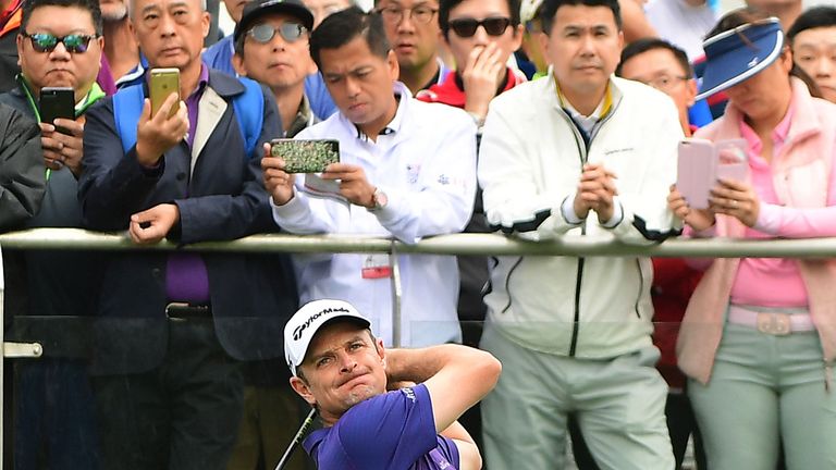 Justin Rose of England pictured during final round of the UBS Hong Kong Open at The Hong Kong Golf Club 
