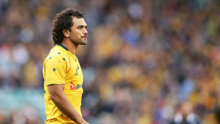 SYDNEY, AUSTRALIA - JUNE 17, 2017:  Karmichael Hunt of the Wallabies looks on during the Test match between the Wallabies and Scotland