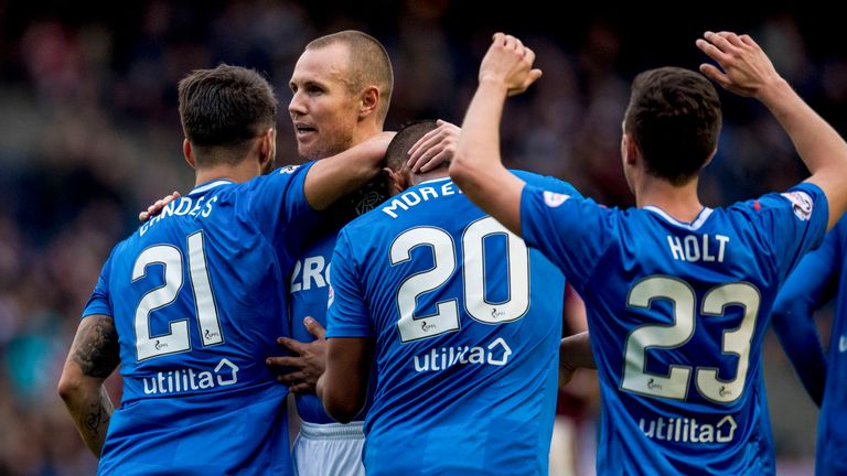 Rangers' Kenny Miller celebrates his second goal