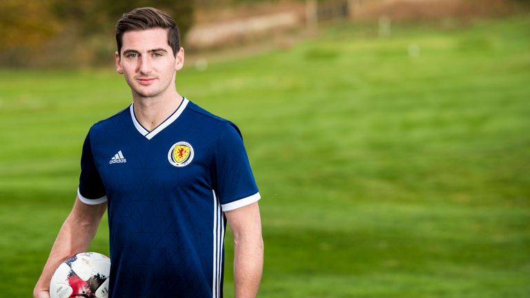 06/11/17 . DALMAHOY - EDINBURGH. Scotland's Kenny McLean models the new home kit