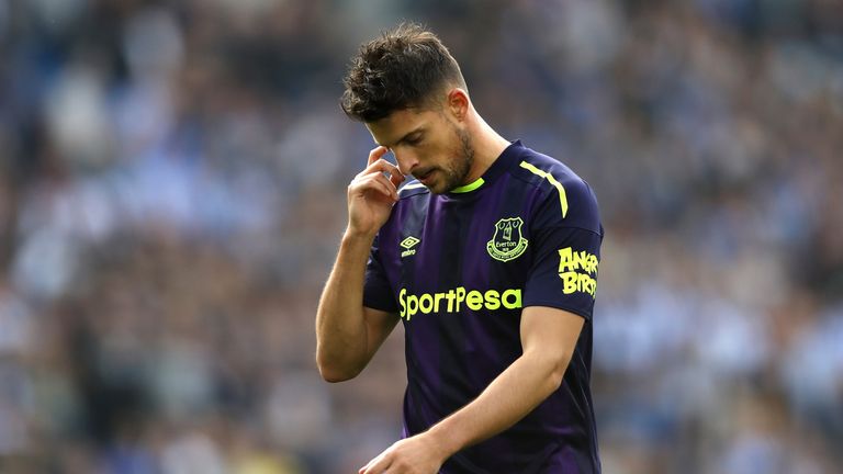 BRIGHTON, ENGLAND - OCTOBER 15:  Kevin Mirallas of Everton reacts after the Premier League match between Brighton and Hove Albion and Everton at Amex Stadi