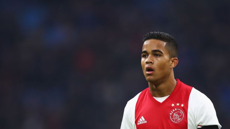 AMSTERDAM, NETHERLANDS - JANUARY 29:  Justin Kluivert of Ajax in action during the Eredivisie match between Ajax Amsterdam and ADO Den Haag held at Amsterd