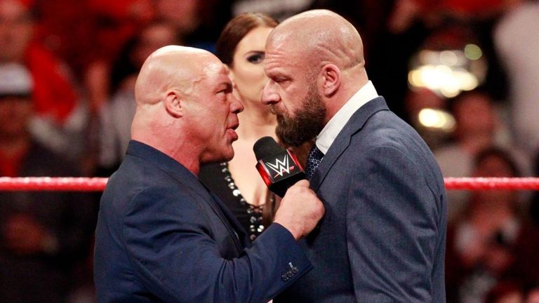 Kurt Angle and Triple H's long-running rivalry has threatened to once again get physical